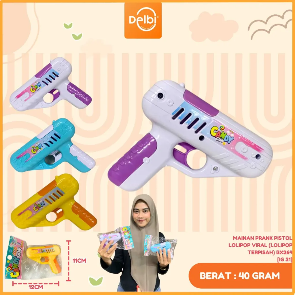 [IG 31] MAINAN PRANK PISTOL LOLIPOP VIRAL (LOLIPOP TERPISAH) BX264