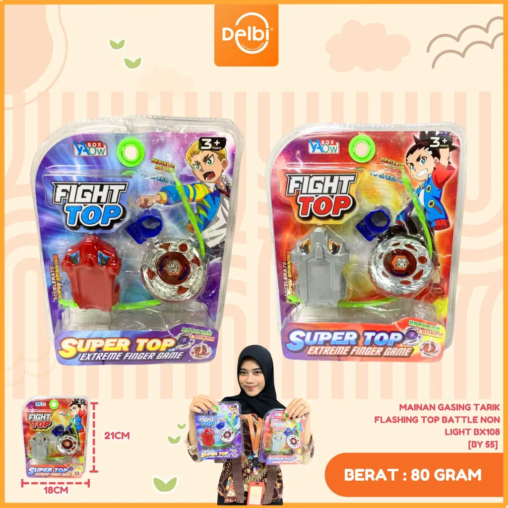 [BY 55] MAINAN GASING TARIK FLASHING TOP BATTLE NON LIGHT BX108