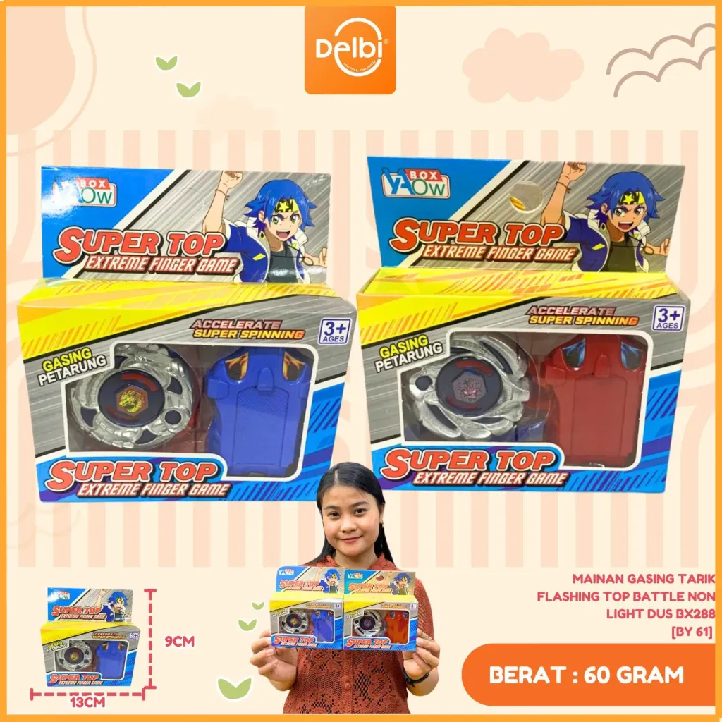 MAINAN GASING TARIK FLASHING TOP BATTLE NON LIGHT DUS BX288