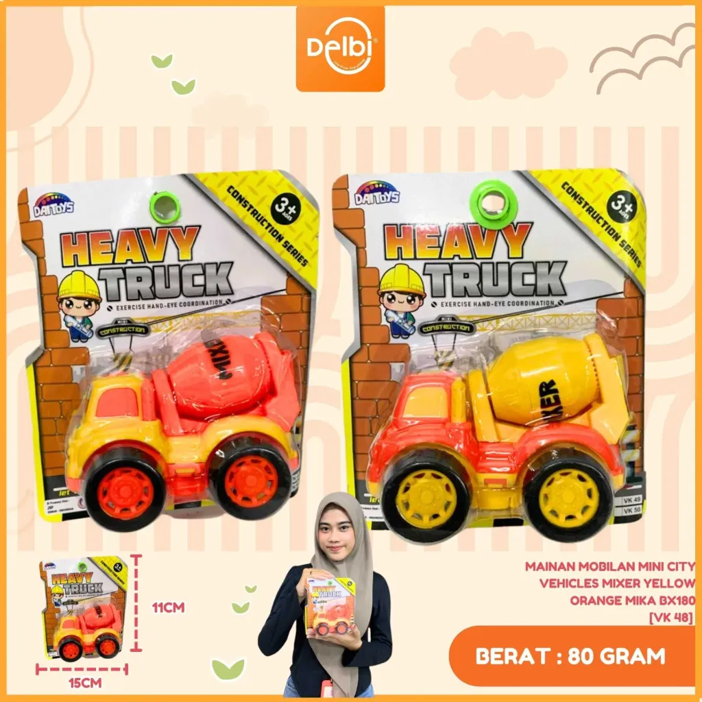 [VK 48] MAINAN MOBILAN MINI CITY VEHICLES MIXER YELLOW ORANGE MIKA BX180