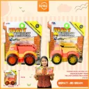 MAINAN MOBILAN MINI CITY VECHILES DUMP TRUCK YELLOW ORANGE MIKA BX200
