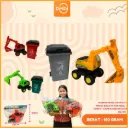 MAINAN MOBILAN HEAVY TRUCK EXCAVATOR KECIL + TEMPAT SAMPAH BESAR BX54
