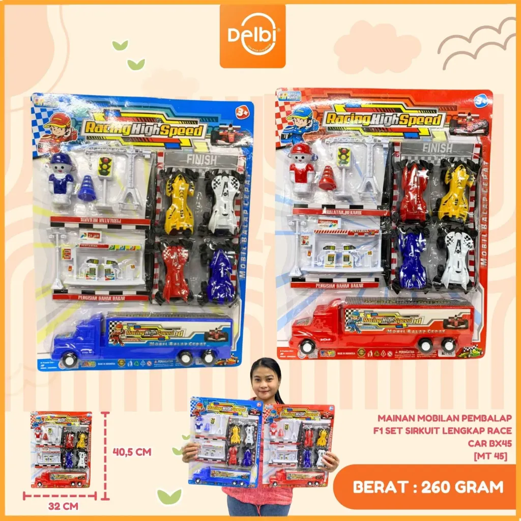 [MT 45] MAINAN MOBILAN PEMBALAP F1 SET SIRKUIT LENGKAP RACE CAR BX45