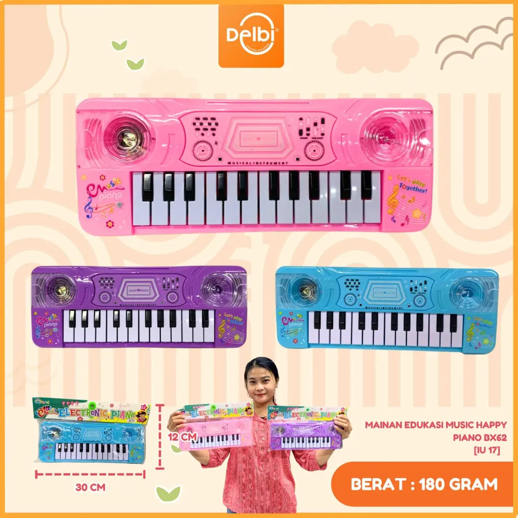[IU 17] MAINAN EDUKASI MUSIC HAPPY PIANO PLASTIK PP BX62