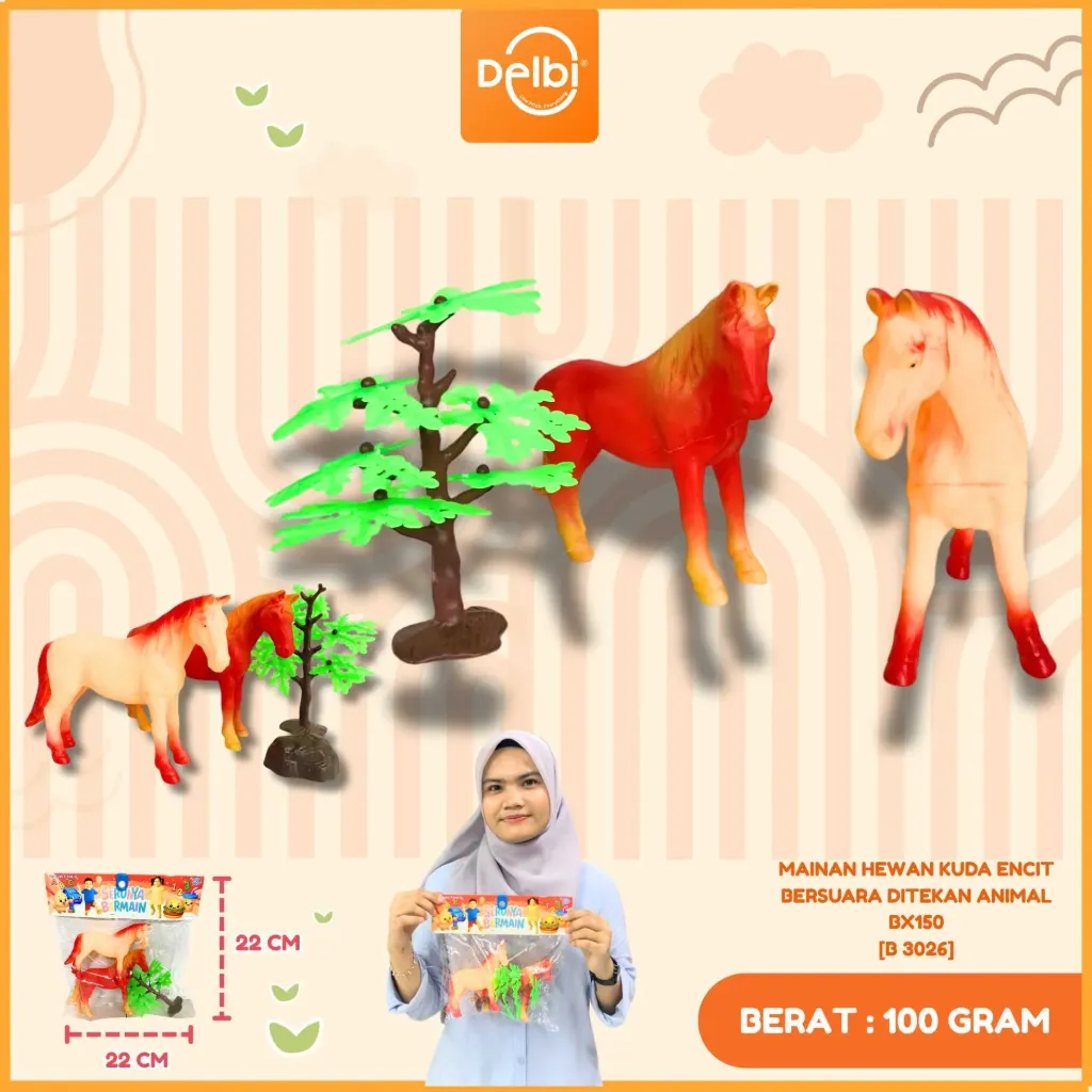 [B 3026] MAINAN HEWAN KUDA ENCIT BERSUARA DITEKAN ANIMAL BX150