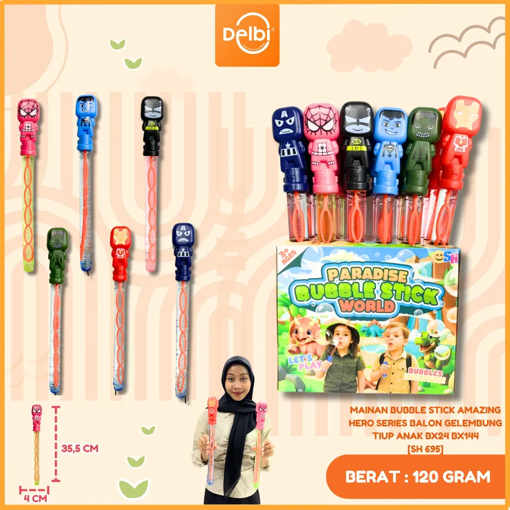 MAINAN BUBBLE STICK AMAZING HERO SERIES BALON GELEMBUNG TIUP ANAK BX24 BX144