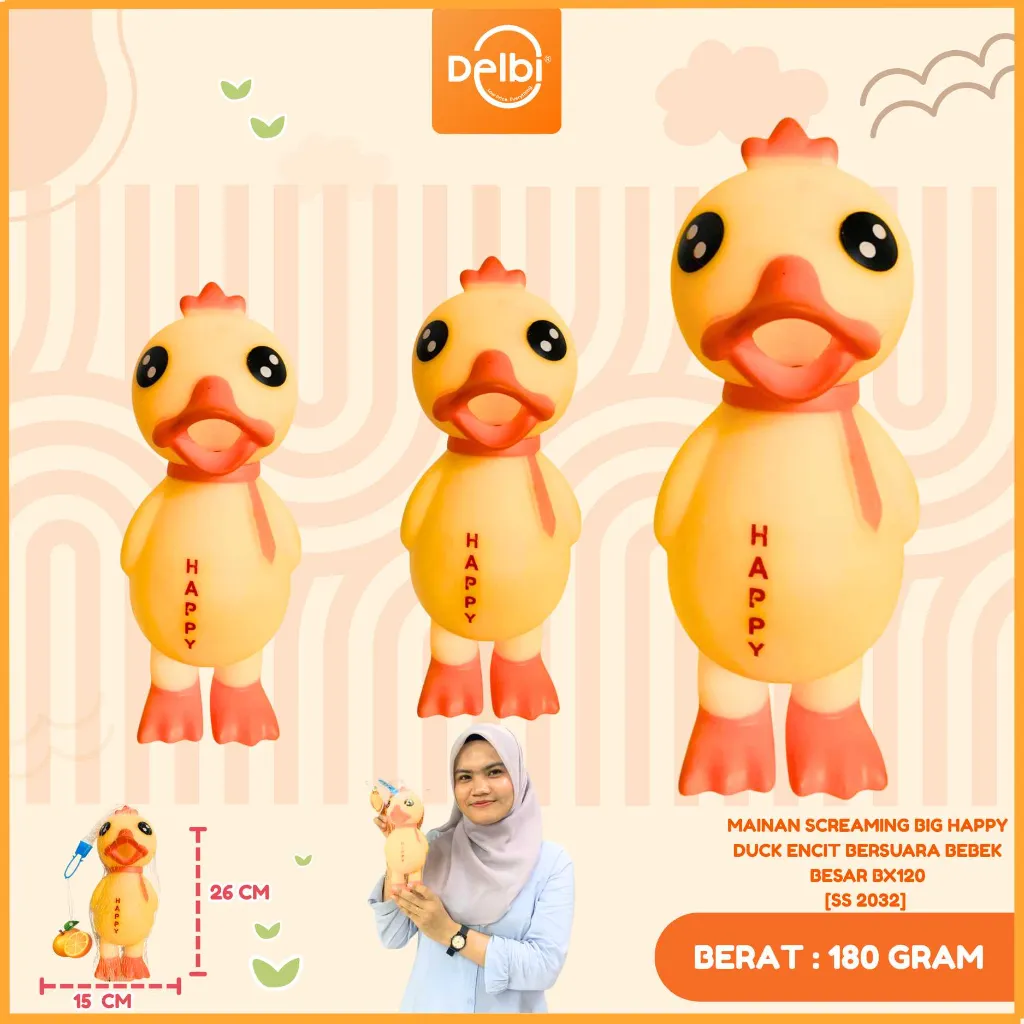 MAINAN SCREAMING BIG HAPPY DUCK ENCIT BERSUARA BEBEK BESAR BX120