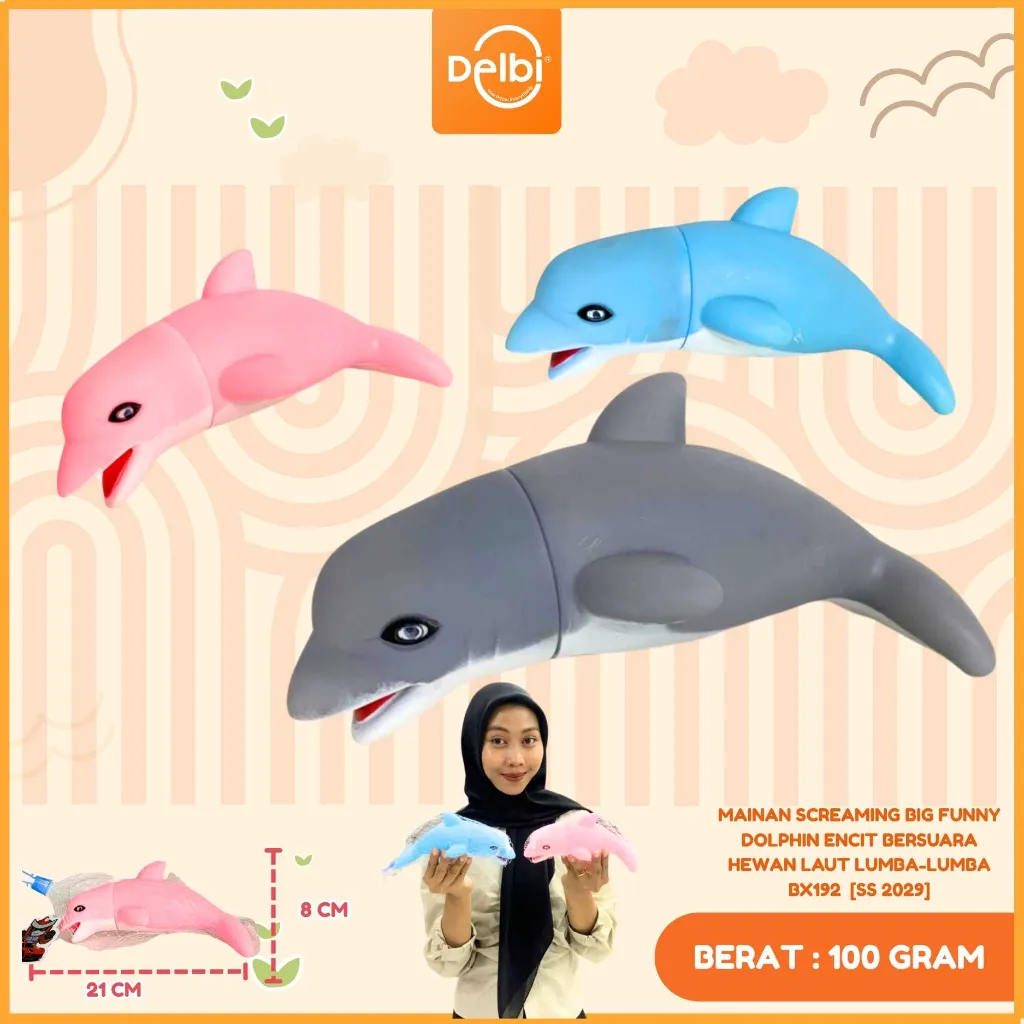 [SS 2029] MAINAN SCREAMING BIG FUNNY DOLPHIN ENCIT BERSUARA HEWAN LAUT LUMBA-LUMBA BX192