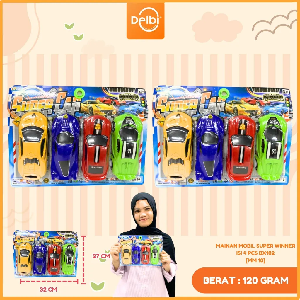 [MM 10] MAINAN MOBIL SUPER WINNER ISI 4 PCS BX102