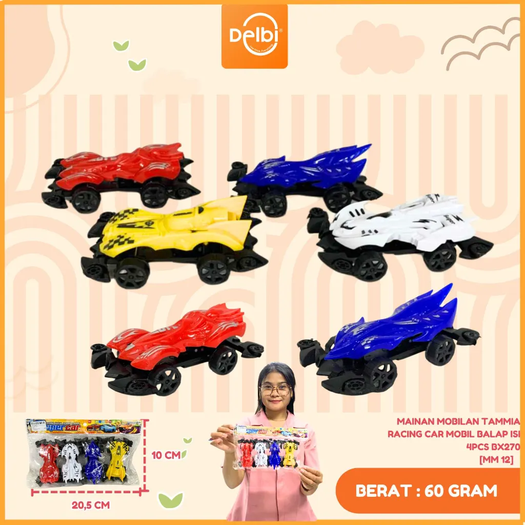 MAINAN MOBILAN TAMMIA RACING CAR MOBIL BALAP ISI 4PCS BX270