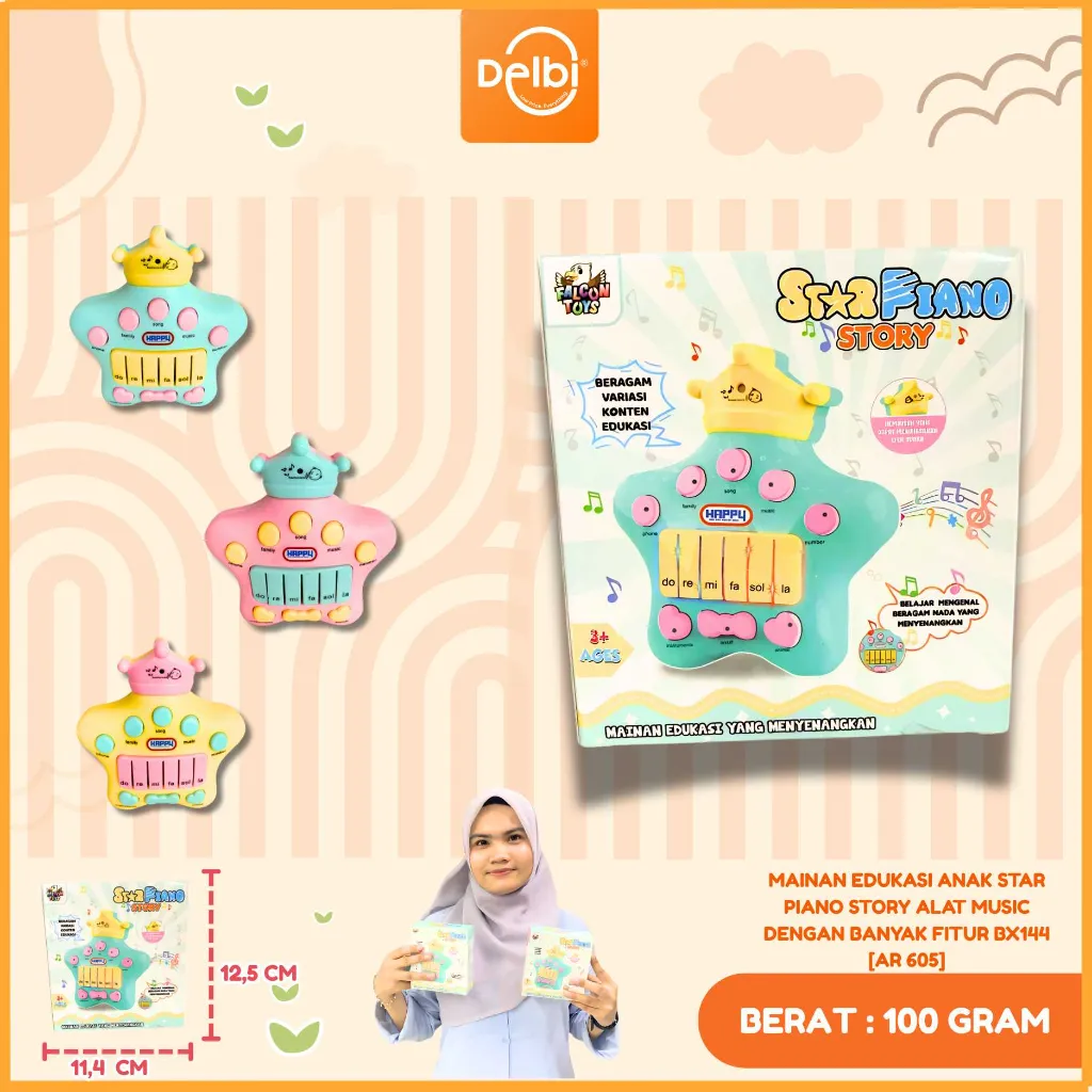 [AR 605] MAINAN EDUKASI ANAK STAR PIANO STORY ALAT MUSIC DENGAN BANYAK FITUR BX144