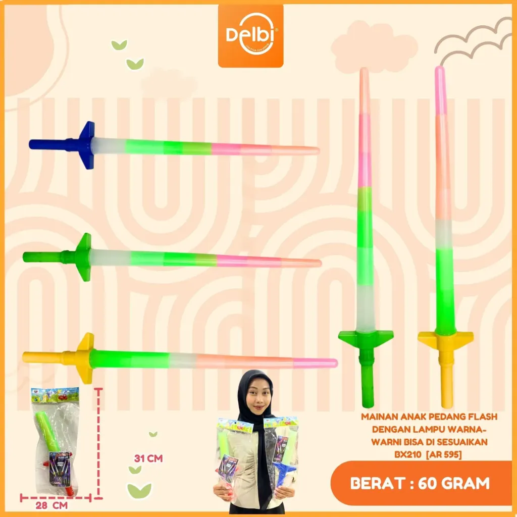 [AR 595] MAINAN ANAK PEDANG FLASH DENGAN LAMPU WARNA-WARNI BISA DI SESUAIKAN BX210
