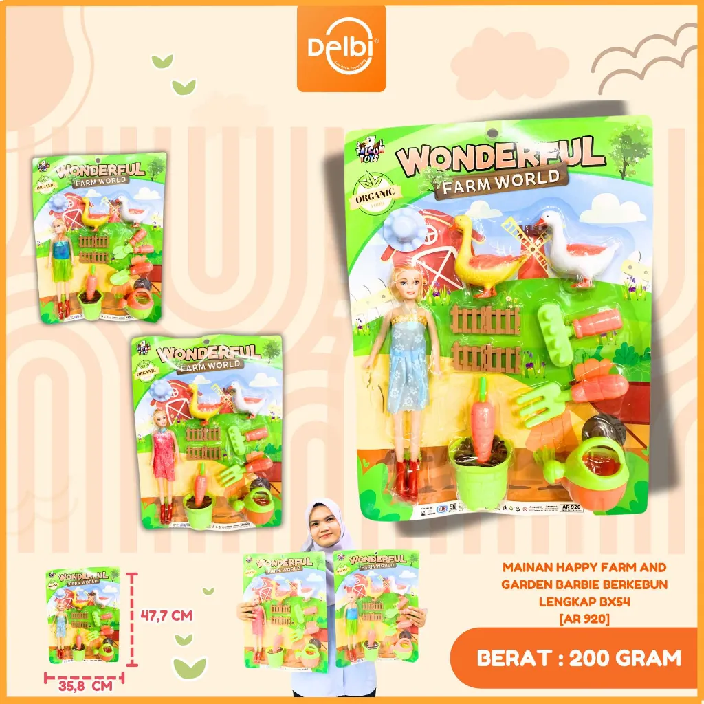 [AR 920] MAINAN HAPPY FARM AND GARDEN BARBIE BERKEBUN LENGKAP BX54
