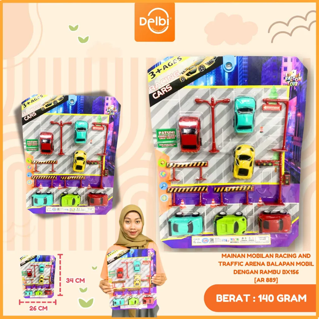 MAINAN MOBILAN RACING AND TRAFFIC ARENA BALAPAN MOBIL DENGAN RAMBU BX156