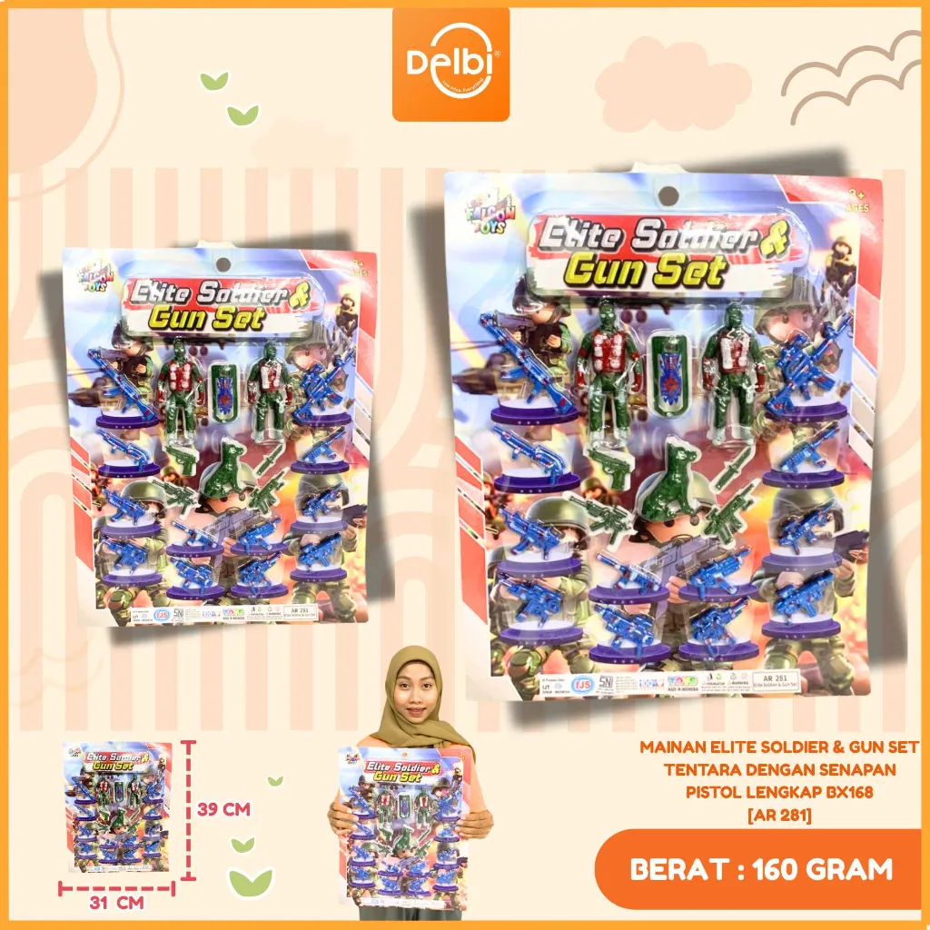 [AR 281] MAINAN ELITE SOLDIER & GUN SET TENTARA DENGAN SENAPAN PISTOL LENGKAP BX168