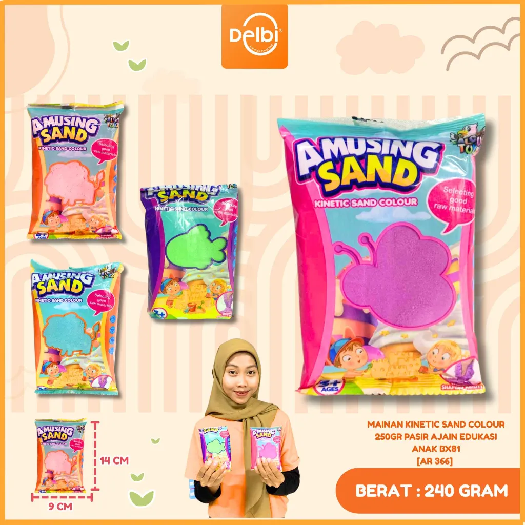 [AR 366] MAINAN KINETIC SAND COLOUR 250GR PASIR AJAIN EDUKASI ANAK BX81