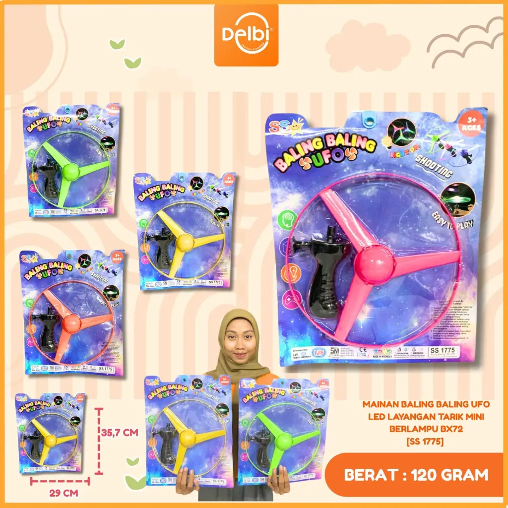 [SS 1775] MAINAN BALING BALING UFO LED LAYANGAN TARIK MINI BERLAMPU BX72