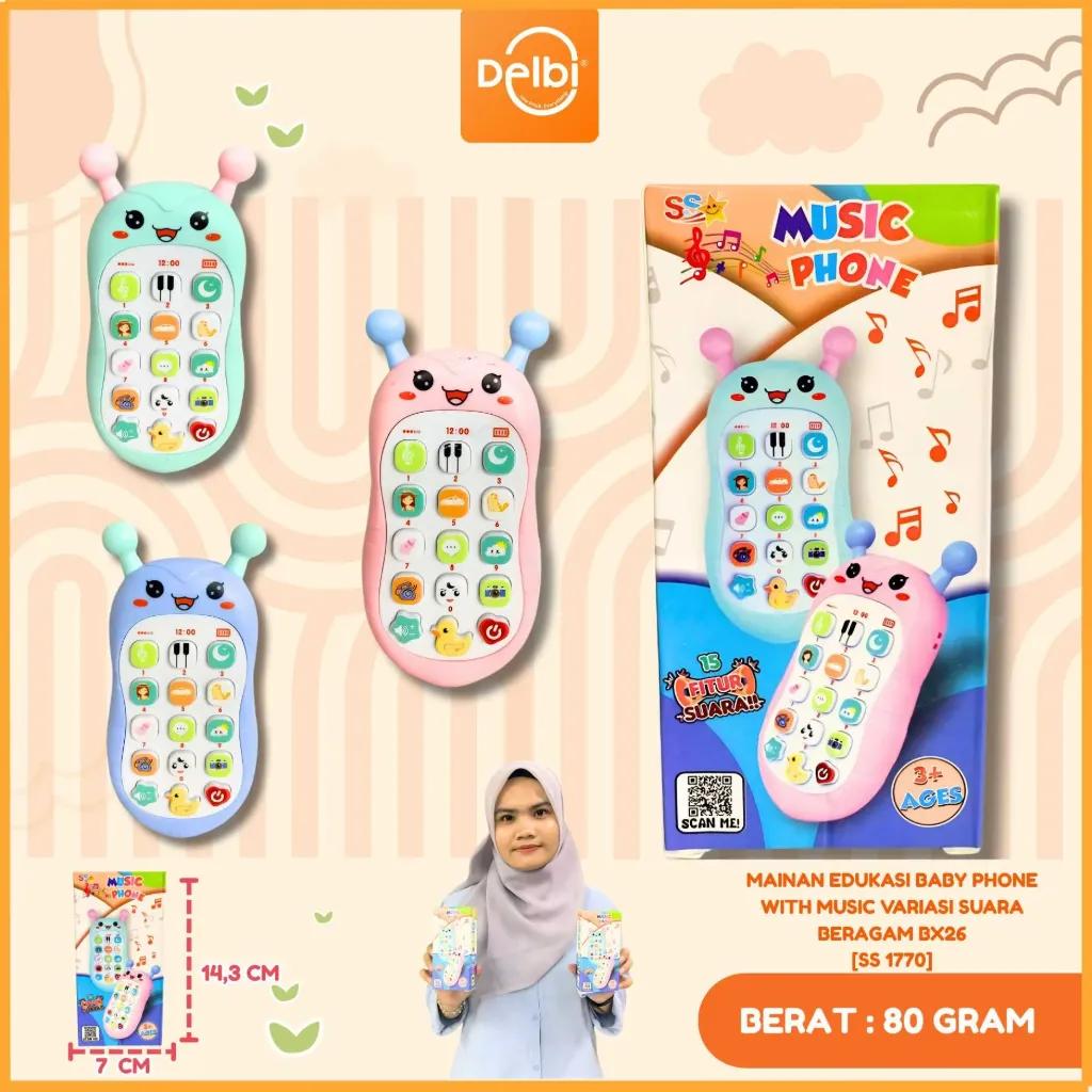 [SS 1770] MAINAN EDUKASI BABY PHONE WITH MUSIC VARIASI SUARA BERAGAM BX261