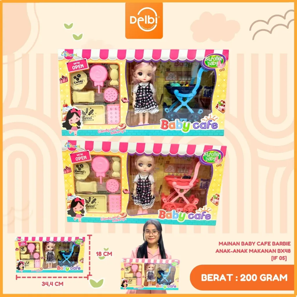 [IF 05] MAINAN BABY CAFE BARBIE ANAK-ANAK MAKANAN BX48