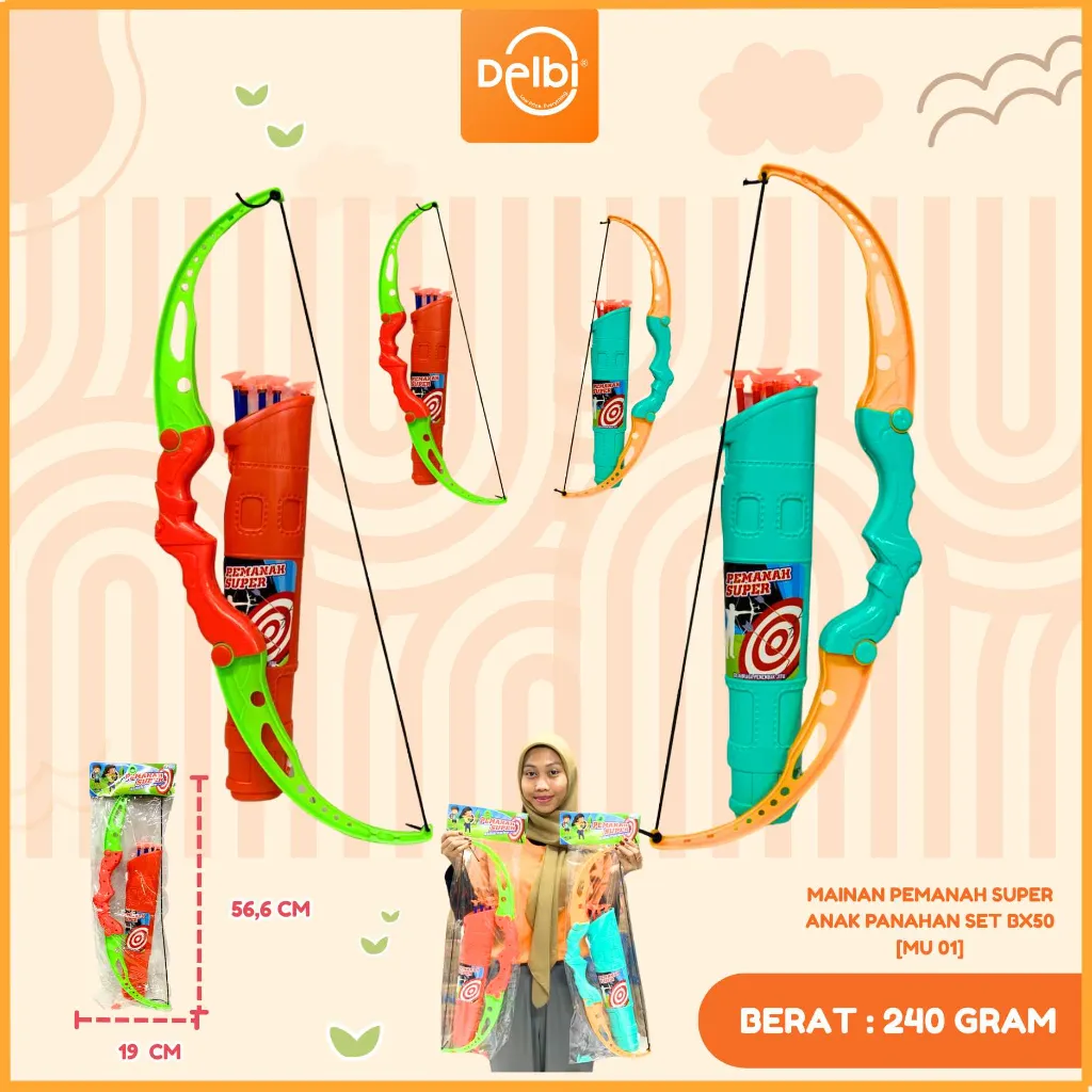 [MU 01] MAINAN PEMANAH SUPER ANAK PANAHAN SET BX50