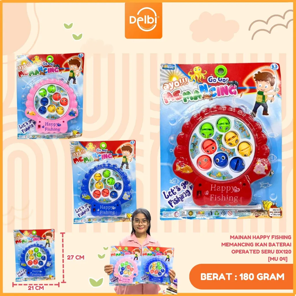 [MU 04] MAINAN HAPPY FISHING MEMANCING IKAN BATERAI OPERATED SERU BX120