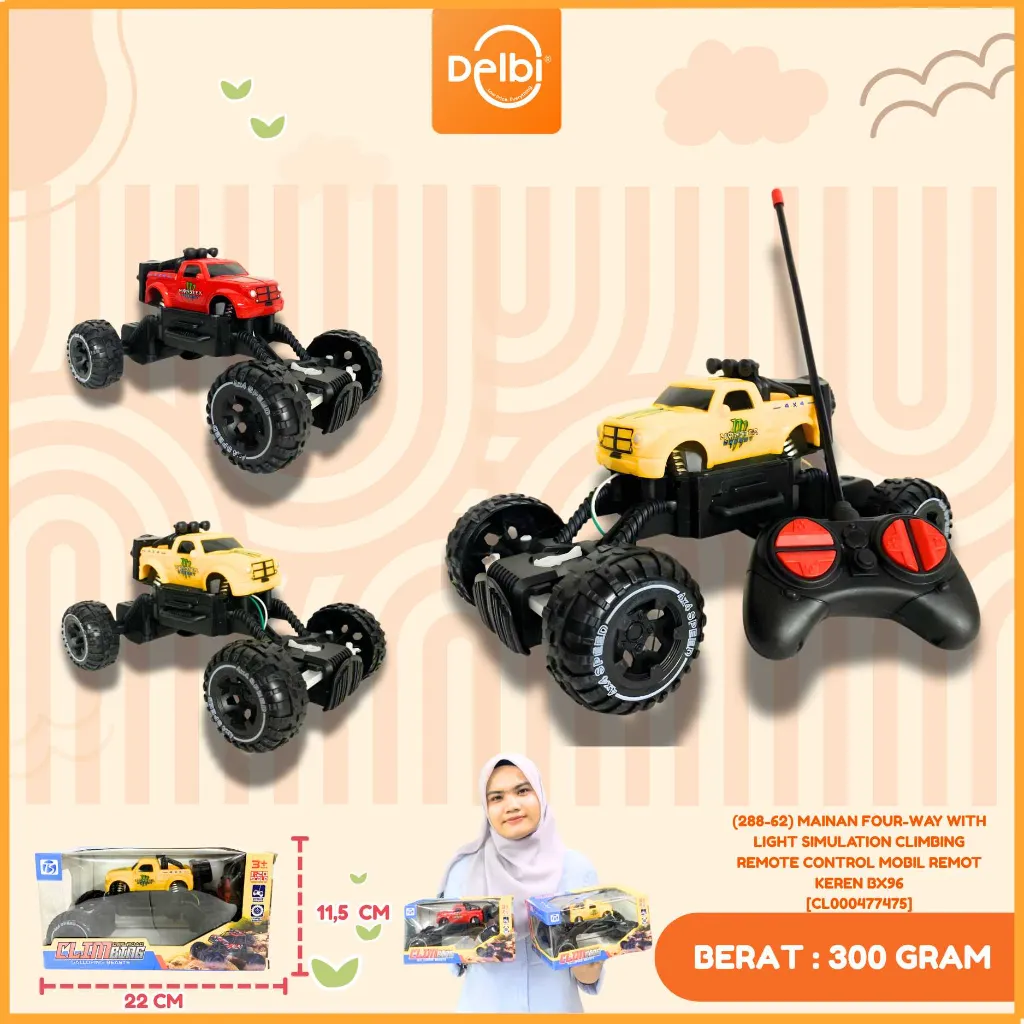 [CL000477475] (288-62) MAINAN FOUR-WAY WITH LIGHT SIMULATION CLIMBING REMOTE CONTROL MOBIL REMOT KEREN BX96