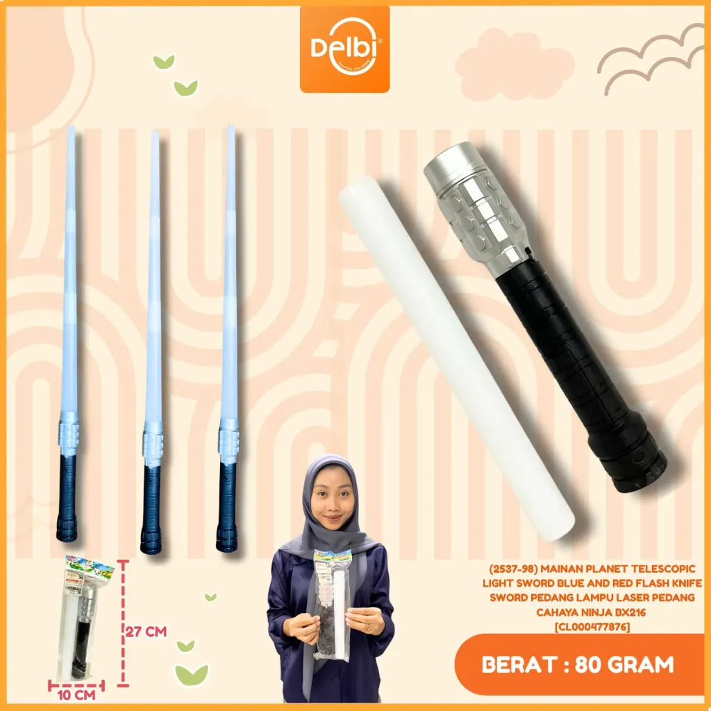 [CL000477876] (2537-98) MAINAN PLANET TELESCOPIC LIGHT SWORD BLUE AND RED FLASH KNIFE SWORD PEDANG LAMPU LASER PEDANG CAHAYA NINJA BX216