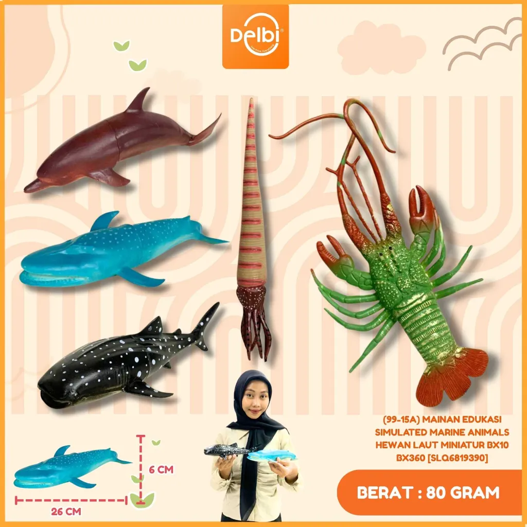 [SLQ6819390] (99-15A) MAINAN EDUKASI SIMULATED MARINE ANIMALS HEWAN LAUT MINIATUR BX10 BX360