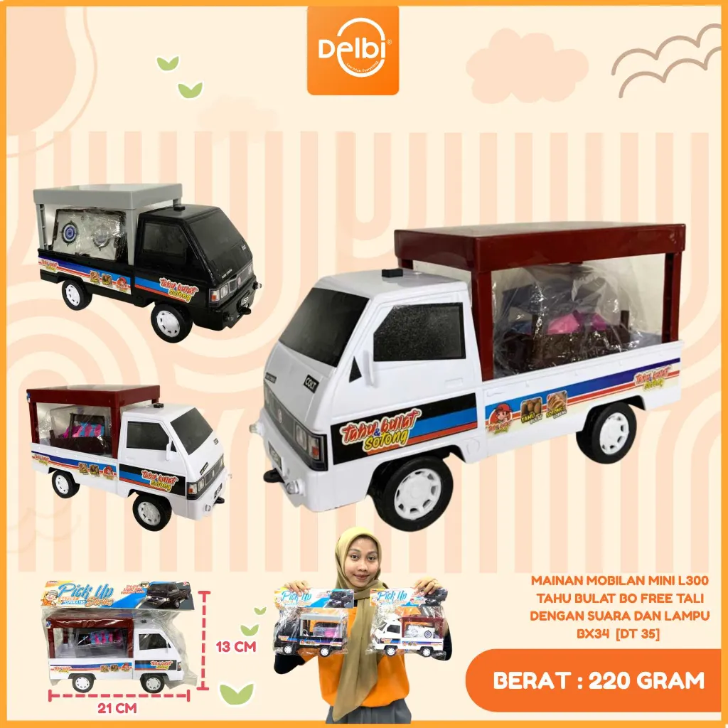 [DT 35] MAINAN MOBILAN MINI L300 TAHU BULAT BO FREE TALI DENGAN SUARA DAN LAMPU PLASTIK PP BX34