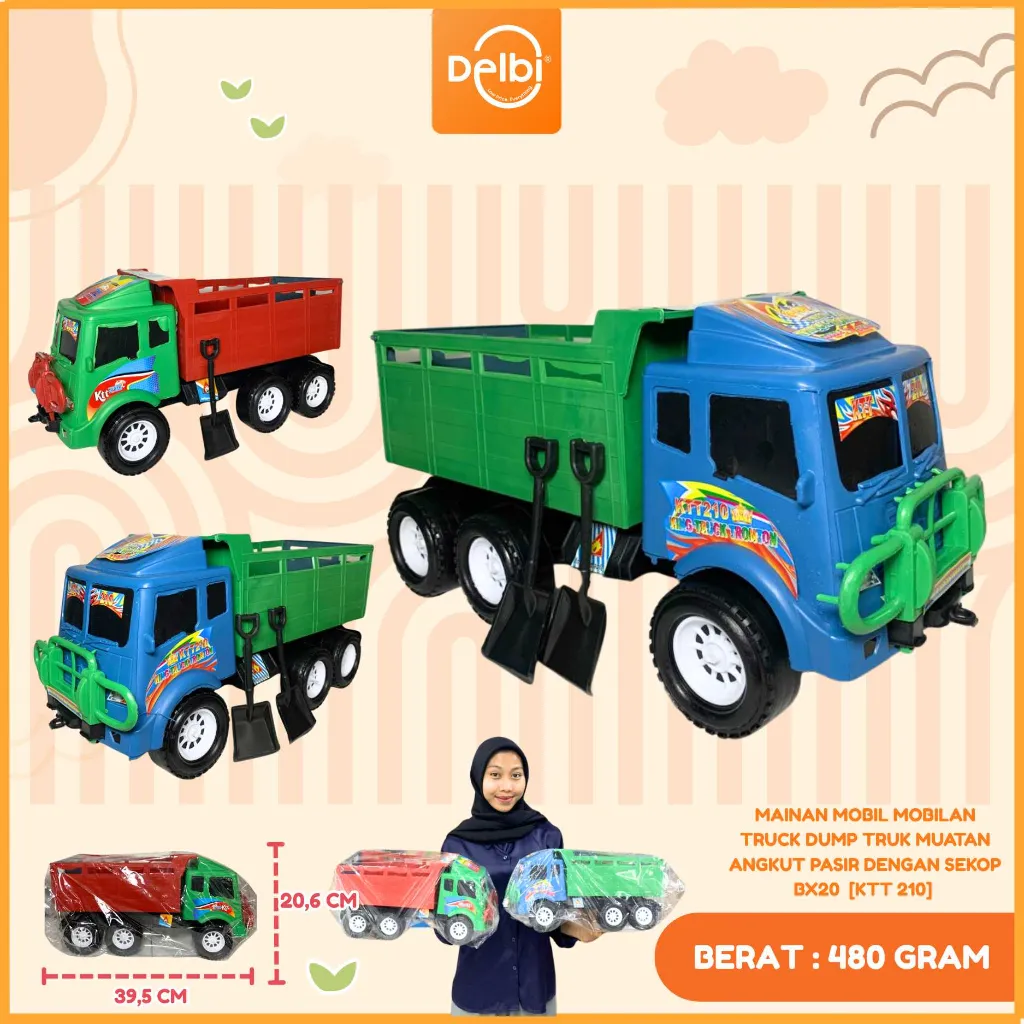 [KTT 210] MAINAN MOBIL MOBILAN TRUCK DUMP TRUK MUATAN ANGKUT PASIR DENGAN SEKOP PLASTIK PP BX20