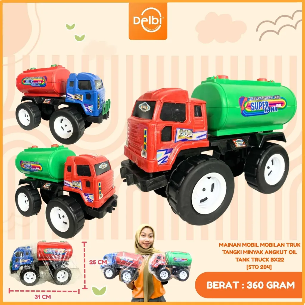 [STO 204] MAINAN MOBIL MOBILAN TRUK TANGKI MINYAK ANGKUT OIL TANK TRUCK PLASTIK PP BX22