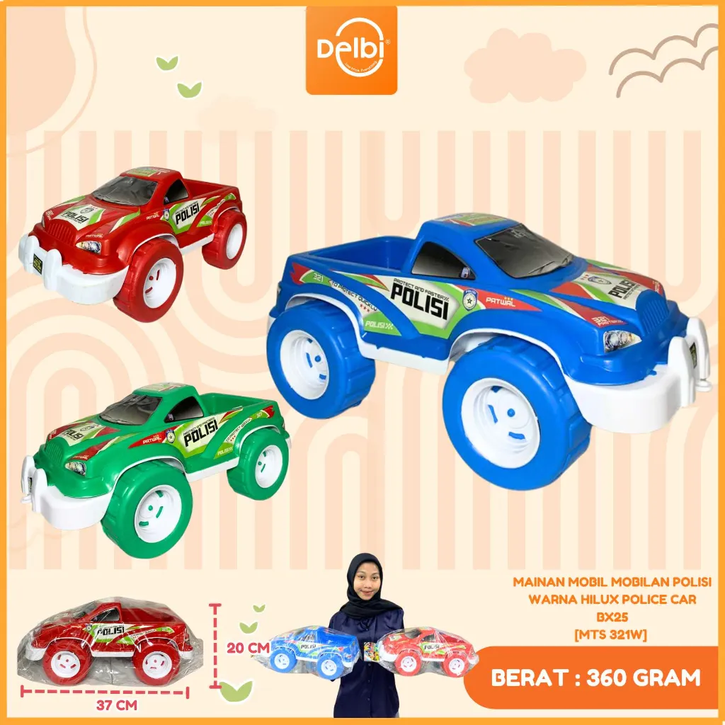 [MTS 321W] MAINAN MOBIL MOBILAN POLISI WARNA HILUX POLICE CAR BX25