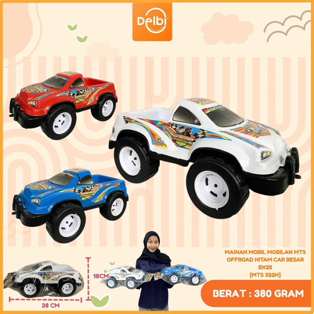 [MTS 322H] MAINAN MOBIL MOBILAN MTS OFFROAD HITAM CAR BESAR PLASTIK PP BX25