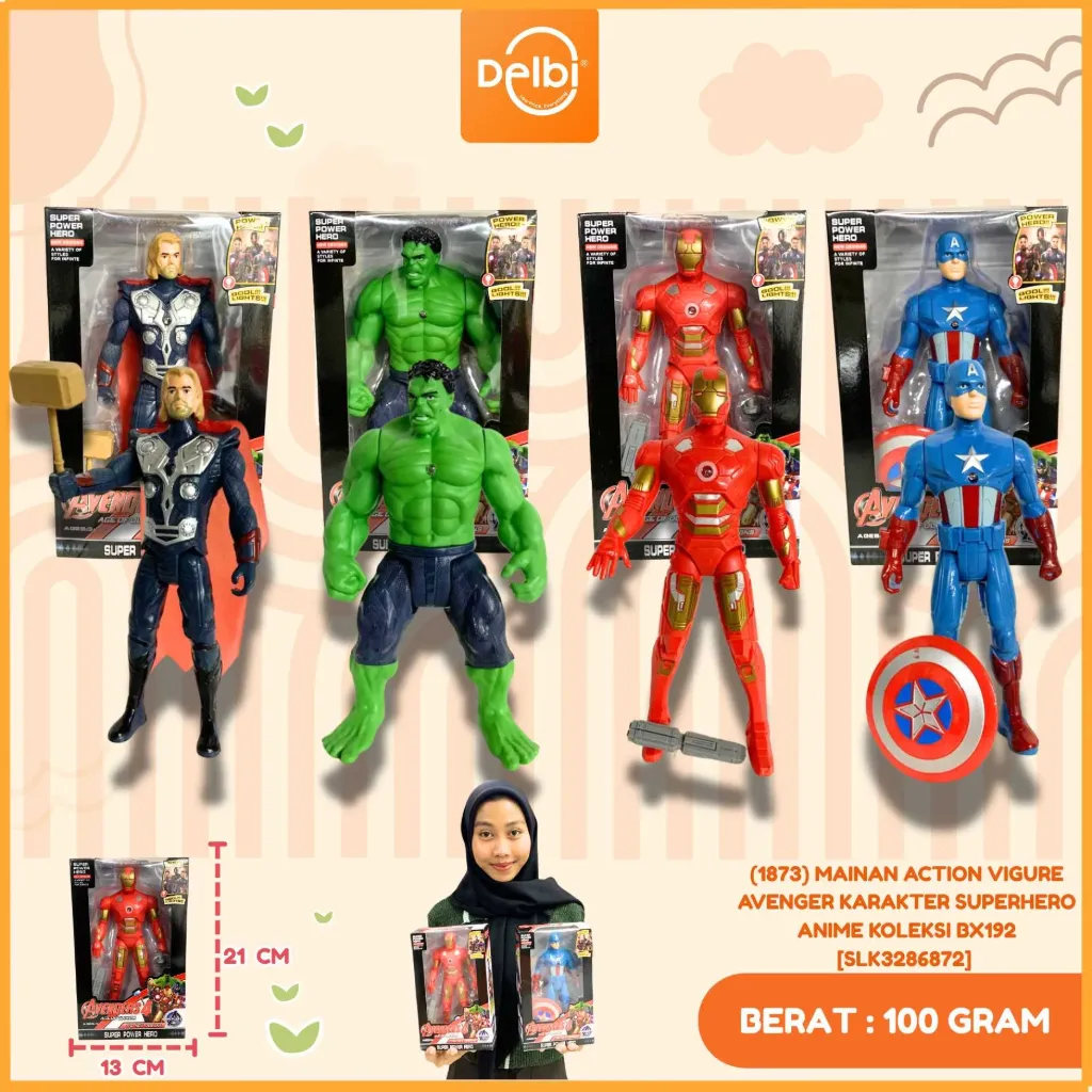 [SLK3286872] (1873) MAINAN ACTION VIGURE AVENGER KARAKTER SUPERHERO ANIME KOLEKSI BX192