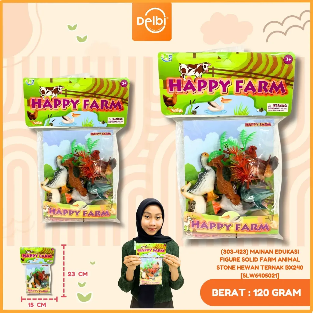 [SLW6405021] (303-423) MAINAN EDUKASI FIGURE SOLID FARM ANIMAL STONE HEWAN TERNAK BX240