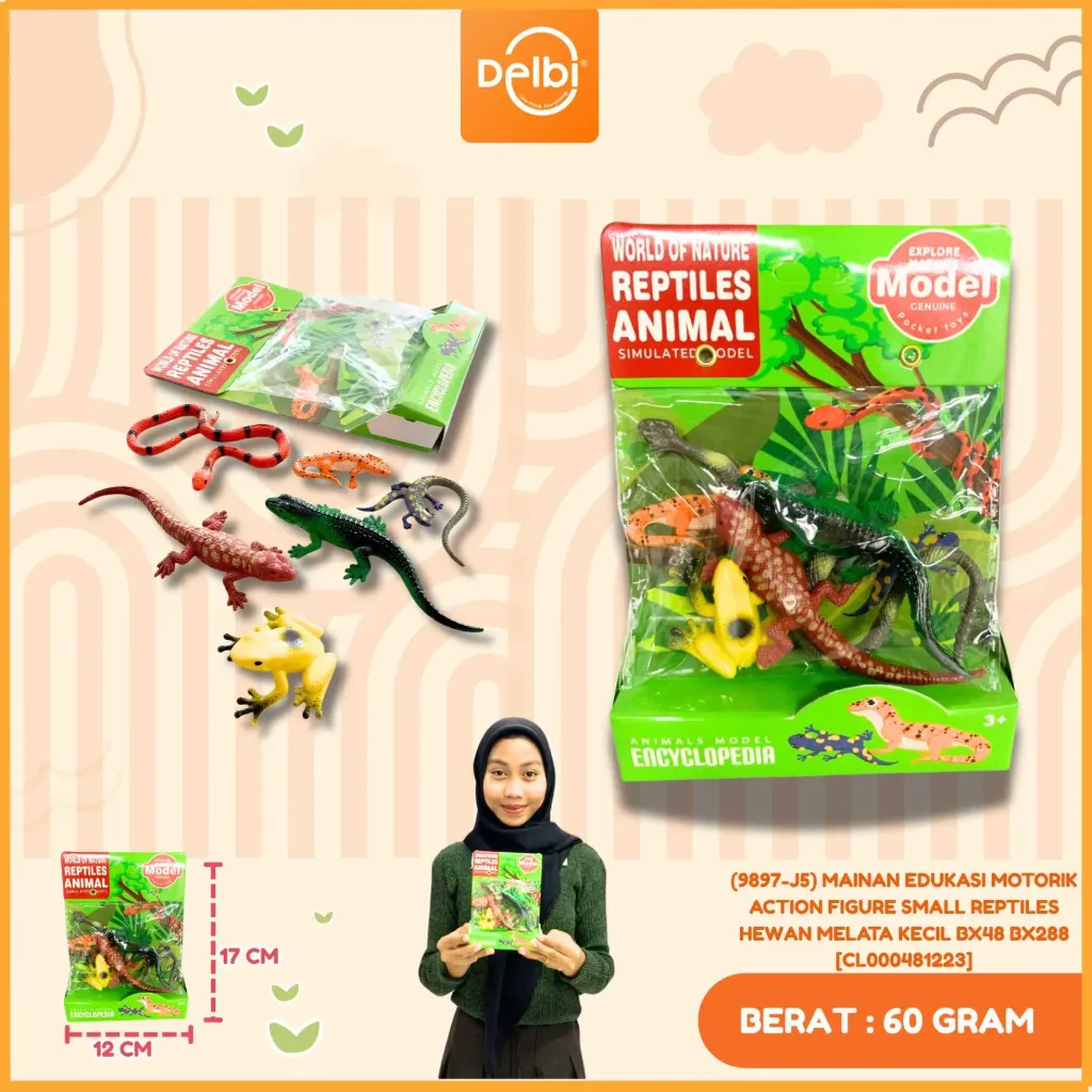 (9897-J5) MAINAN EDUKASI MOTORIK ACTION FIGURE SMALL REPTILES HEWAN MELATA KECIL BX48 BX288