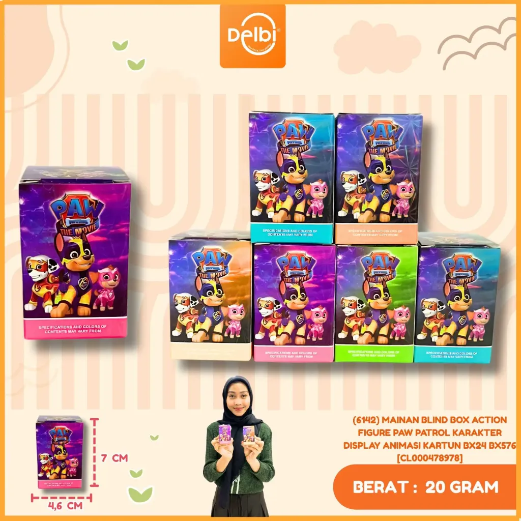 (6142) MAINAN BLIND BOX ACTION FIGURE PAW PATROL KARAKTER DISPLAY ANIMASI KARTUN BX24 BX576
