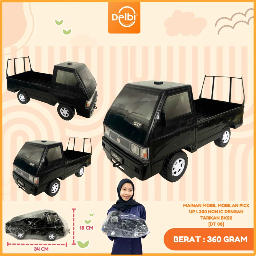 MAINAN MOBIL MOBILAN PICK UP L300 NON IC DENGAN TARIKAN PLASTIK PP BX22