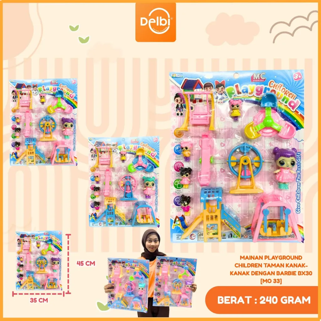 [MO 33] MAINAN PLAYGROUND CHILDREN TAMAN KANAK-KANAK DENGAN BARBIE BX30