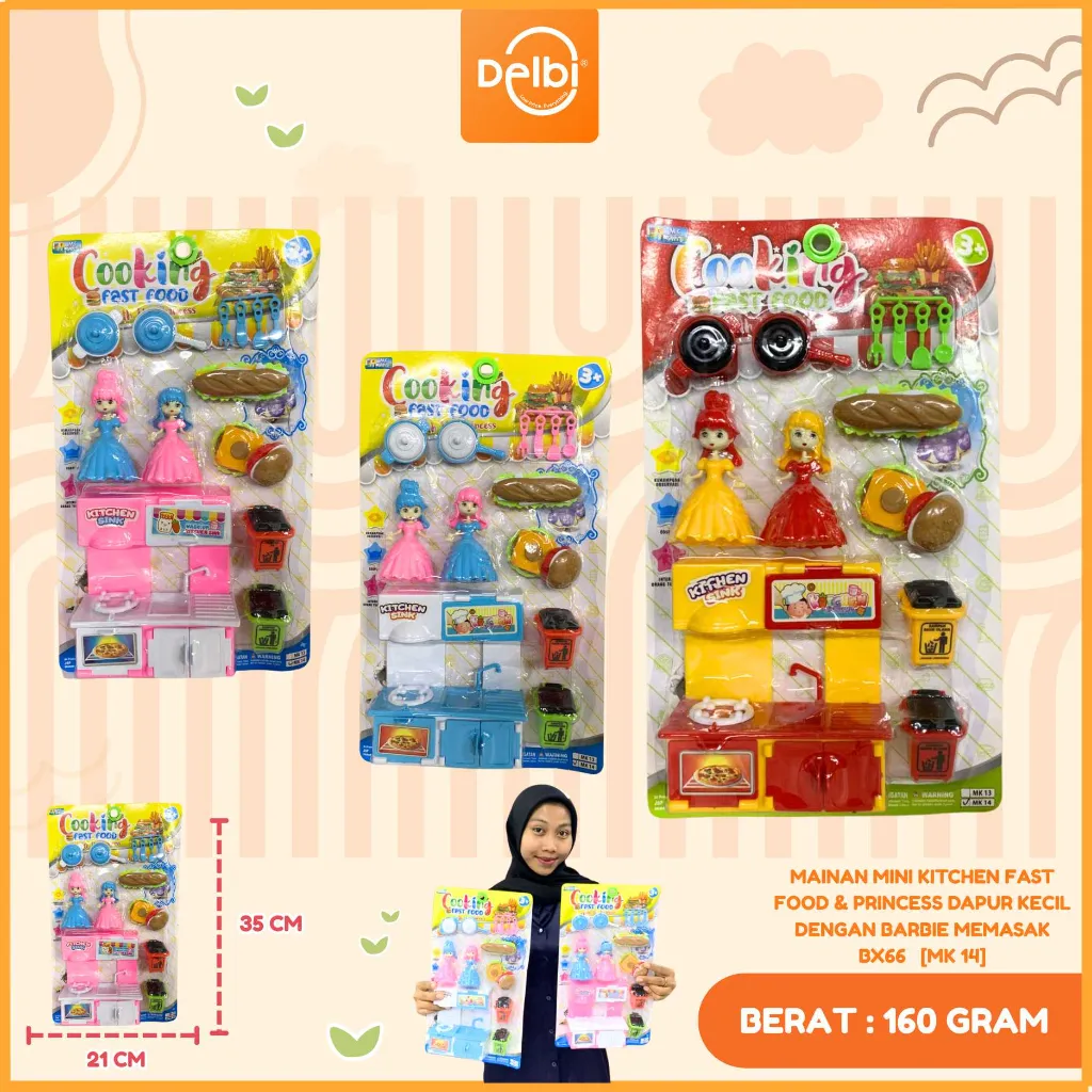 [MK 14] MAINAN MINI KITCHEN FAST FOOD & PRINCESS DAPUR KECIL DENGAN BARBIE MEMASAK BX66