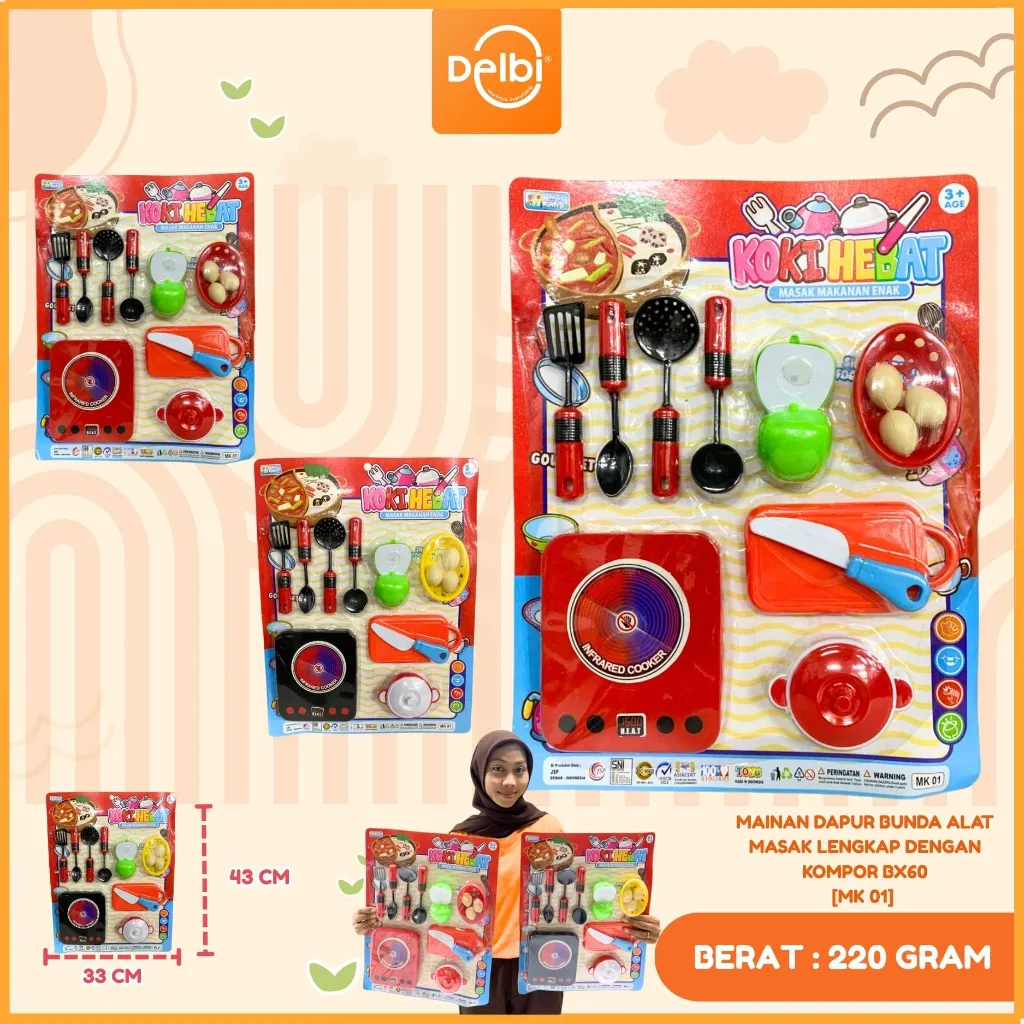 MAINAN DAPUR BUNDA ALAT MASAK LENGKAP DENGAN KOMPOR BX60