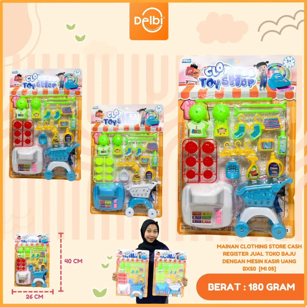 [MI 05] MAINAN CLOTHING STORE CASH REGISTER JUAL TOKO BAJU DENGAN MESIN KASIR UANG BX50