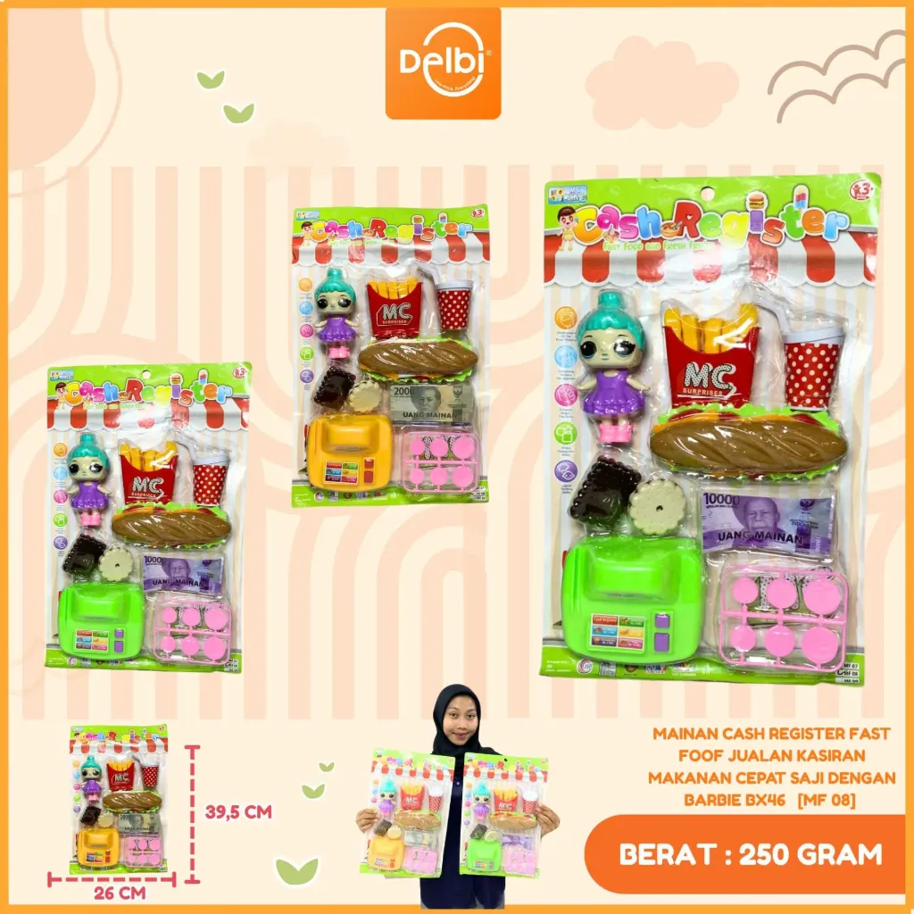 [MF 08] MAINAN CASH REGISTER FAST FOOF JUALAN KASIRAN MAKANAN CEPAT SAJI DENGAN BARBIE BX46