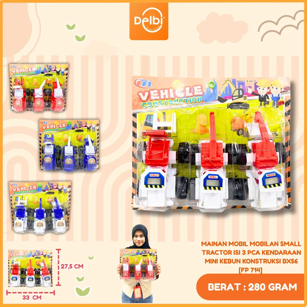 [FP 714] MAINAN MOBIL MOBILAN SMALL TRACTOR ISI 3 PCA KENDARAAN MINI KEBUN KONSTRUKSI BX56