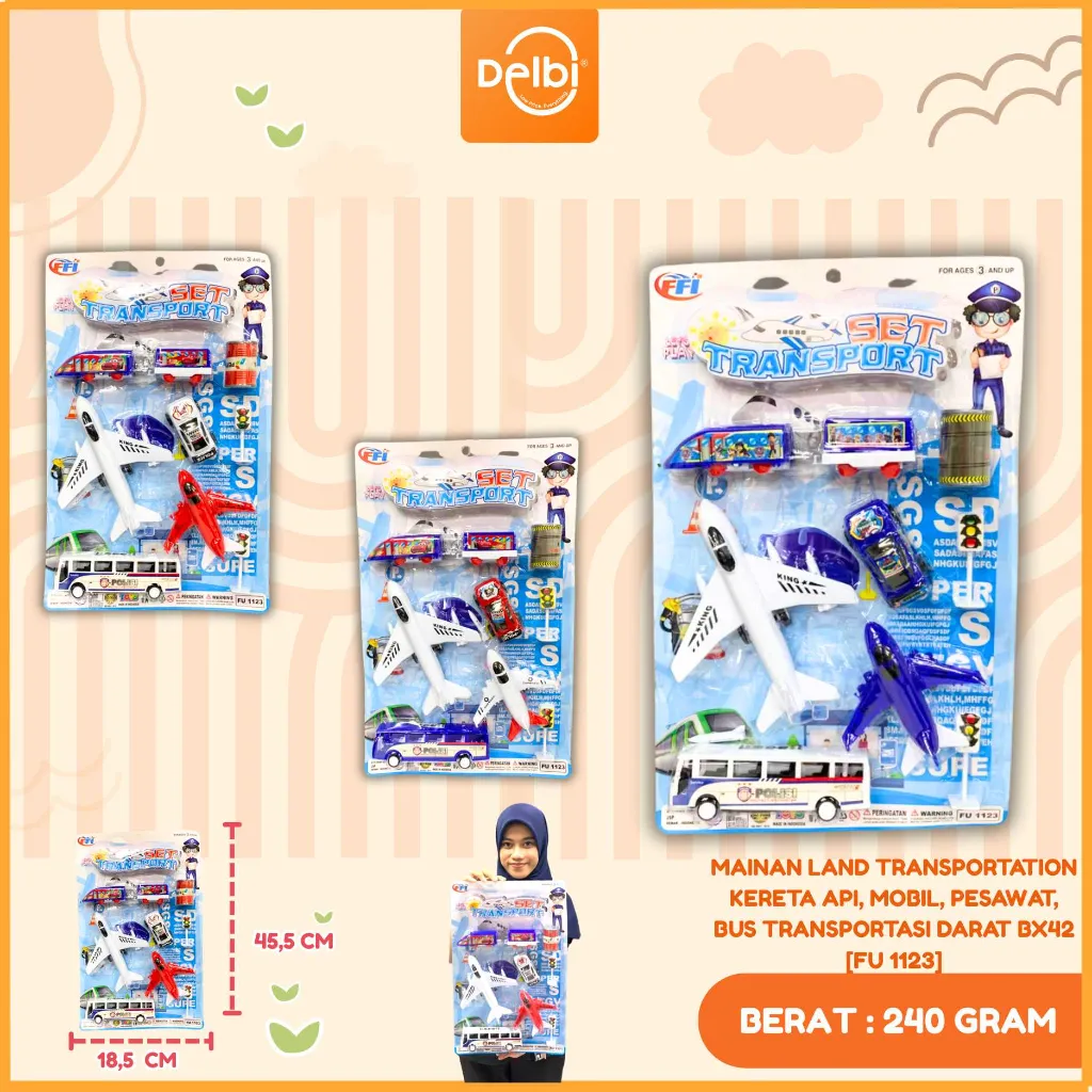 [FU 1123] MAINAN LAND TRANSPORTATION KERETA API, MOBIL, PESAWAT, BUS TRANSPORTASI DARAT BX42