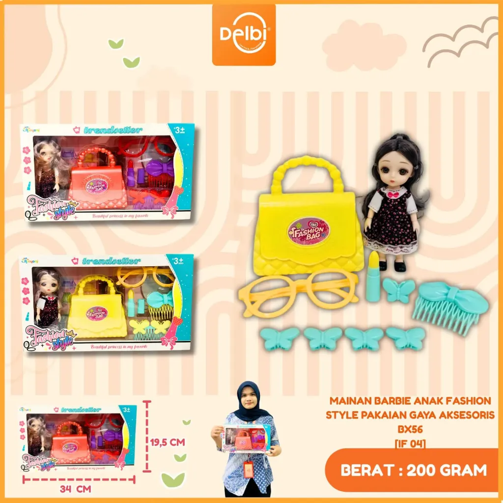 [IF 04] MAINAN BARBIE ANAK FASHION STYLE PAKAIAN GAYA AKSESORIS BX56
