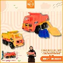 MAINAN MOBIL MOBILAN DUMP TRUCK MIRING PENDEK DENGAN MAINAN PASIR SEKOP PLASTIK PP BX70