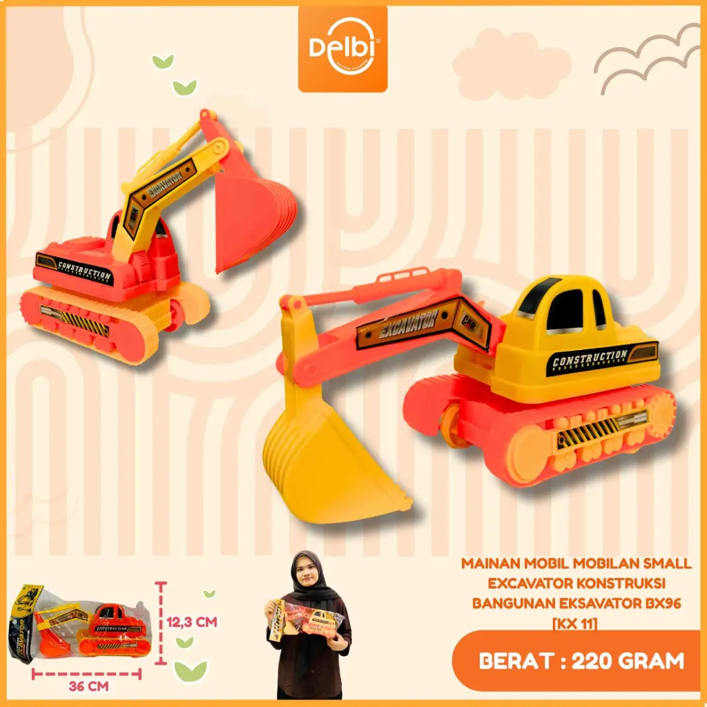 MAINAN MOBIL MOBILAN SMALL EXCAVATOR KONSTRUKSI BANGUNAN ESKAVATOR PLASTIK PP BX96