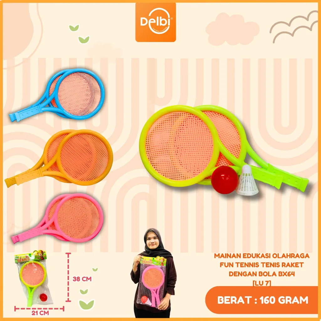 [LU 7] MAINAN EDUKASI OLAHRAGA FUN TENNIS TENIS RAKET DENGAN BOLA BX64