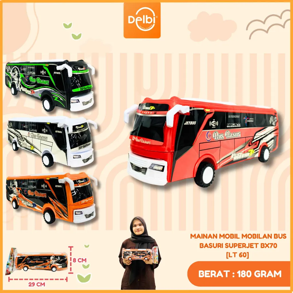 MAINAN MOBIL MOBILAN BUS BASURI SUPERJET PLASTIK OPP BX70